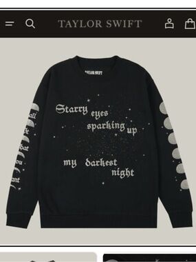 SPARKING UP MY DARKEST NIGHT CREWNECK Taylor Swift Rare Reputation Sweatshirt